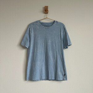 John Varvatos River Blue Marbled 100% Cotton Short Sleeve Tee - Size M